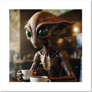 Coffee Alien Posters and Art